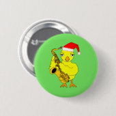Santa Pet Saxofoon Chick Ronde Button 5,7 Cm (Voorkant /achterkant)