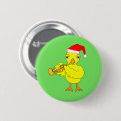 Santa Pet trompet chick Ronde Button 5,7 Cm (Voorkant /achterkant)