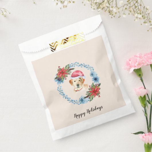 Santa Pet Yellow Lab  feestdag Bedankzakje (Gezegeld)