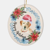 Santa Pet Yellow Lab  feestdag Keramisch Ornament (Links)