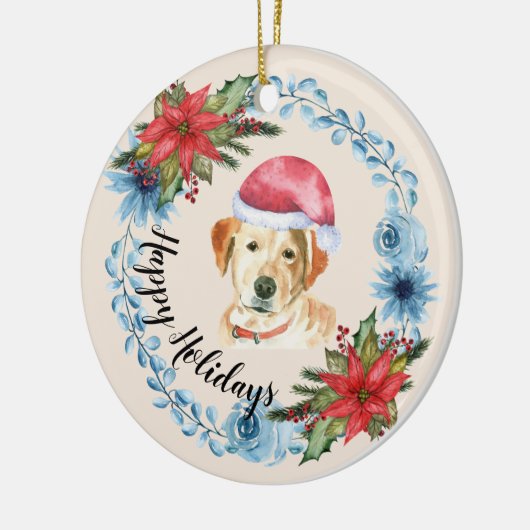 Santa Pet Yellow Lab  feestdag Keramisch Ornament (Links)