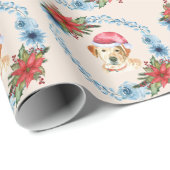 Santa Pet Yellow Lab Holiday Cadeaupapier (Rol Hoek)