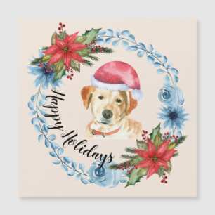 Santa Pet Yellow Lab Holiday Magnetic Kaart