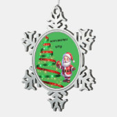 SANTA PEWTER SNOWFLAKE ORNAMENT (Rechts)
