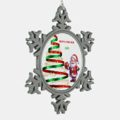 SANTA PEWTER SNOWFLAKE ORNAMENT (Links)