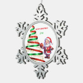 SANTA PEWTER SNOWFLAKE ORNAMENT (Rechts)