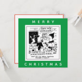 Santa Phones in Sick tot zijn workshop Noordpool Kaart (Voorkant / Achterkant in situ)