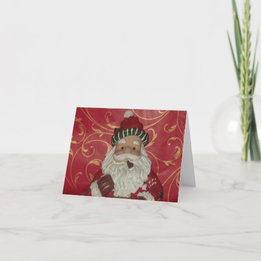 Santa Photo Folded Note Card Notitiekaartje (Voorkant)