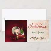 Santa Photo kerstKaart (Voorkant / Achterkant)