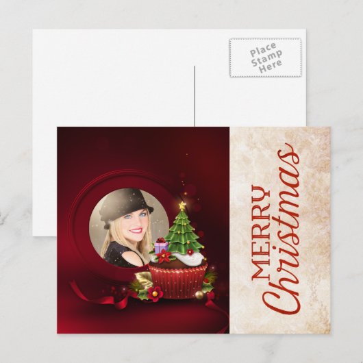 Santa Photo kerstKaart Feestdagenkaart (Voorkant / Achterkant)
