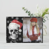 Santa Photo van Grunge Skull Feestdagenkaart (Staand voorkant)