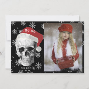 Santa Photo van Grunge Skull Feestdagenkaart