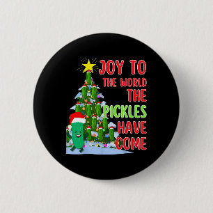 Santa Pickle Kerstboom Lichten Leuk augurk Gift Ronde Button 5,7 Cm