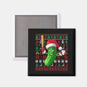 Santa Pickle Playing Baseball Xmas Player Vegan Sw Magneet (Voorkant / Achterkant)