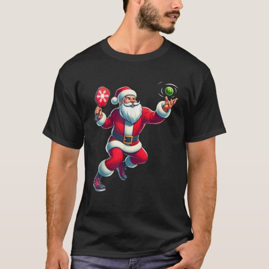 Santa Pickleball Christmas Vrouwen Mannen Kinder X T-shirt (Voorkant)