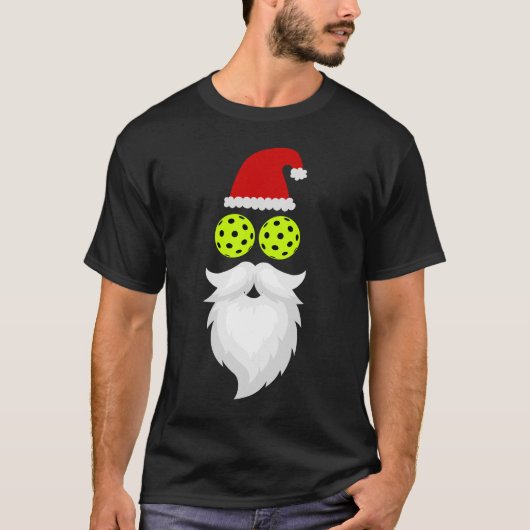 Santa Pickleball - Kerstmis Pickleball T-shirt (Voorkant)