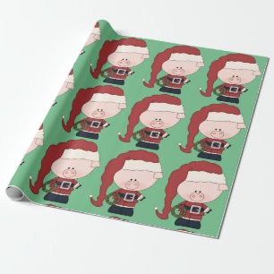 Santa Pig Claus Cadeaupapier