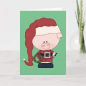 Santa Pig Claus Feestdagen Kaart (Voorkant)