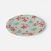 Santa Pig Giving Gifts Pattern Papieren Bordje (Gekanteld)