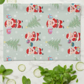 Santa Pig Giving Gifts Pattern Theedoek (Gevouwen)