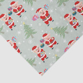 Santa Pig Giving Gifts Pattern Tissuepapier (Detail)