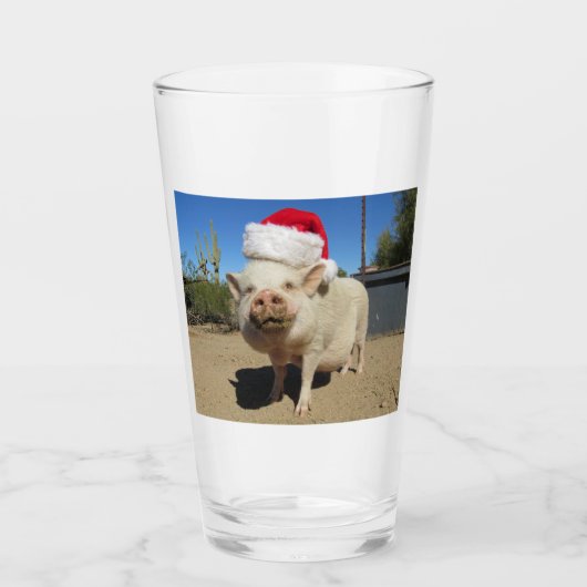 Santa Pig Glass Glas (Voorkant)