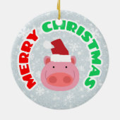 Santa Pig Keramisch Ornament (Achterkant)
