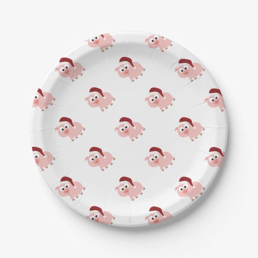 Santa Pig Papieren Bordje (Voorkant)