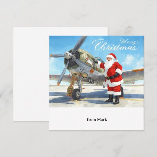Santa Pilot  Christmas Flight for Aviation Staff Feestdagenkaart (Voorkant / Achterkant)