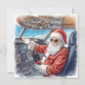 Santa Pilot Cleared for takeoff Christmas Flight Feestdagenkaart (Voorkant)