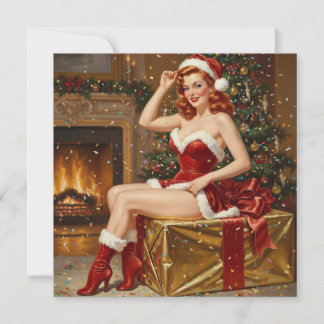  Santa Pin-up Art Kaart