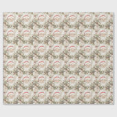 Santa Pine kerstballen inpakpapier (Vlak)