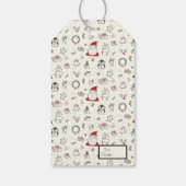 Santa, pinguïns en Rudolph Cadeaulabel (Achterkant)