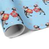 Santa Pinguïns uitwisselen van geschenken Cadeaupapier (Rol Hoek)