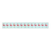 Santa Pink Flamingo Blue Holiday Patroon Grosgrain Lint (Voorkant)