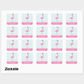 Santa Pink Flamingo Kerstcadeau Stickers (Vel)
