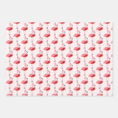 Santa Pink Flamingo Kerstfeestdag Inpakpapier Vel (Voorkant)