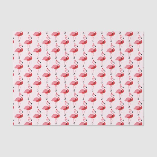 Santa Pink Flamingo Kerstfeestdag Tissuepapier (Voorkant)