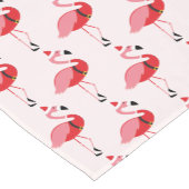 Santa Pink Flamingo Kerstmis Korte Tafelloper (Hoek)