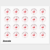 Santa Pink Flamingo Kerstmis Ronde Sticker (Vel)