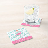 Santa Pink Flamingo kerstpapier Onderzetters (Insitu)