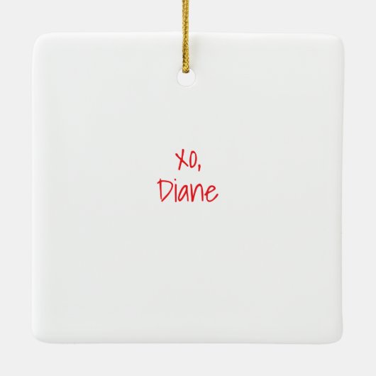 Santa Pink Golfkar met kerstverlichting Krans Keramisch Ornament (Achterkant)