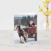Santa Pinto trekpaard gewei kleurrijke wagen Kaart (Gele Bloem)