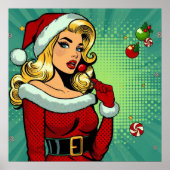 Santa Pinup: Pop Art Glam Poster (Voorkant)