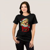 Santa Pinup: Pop Art Glam Tri-Blend Shirt (Voorkant volledig)
