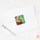 Santa Pinup: Pop Art Glam Vierkante Sticker (Envelop)