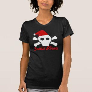 Santa Pirate - Cute Pirate Skull met Santa Hat T-shirt