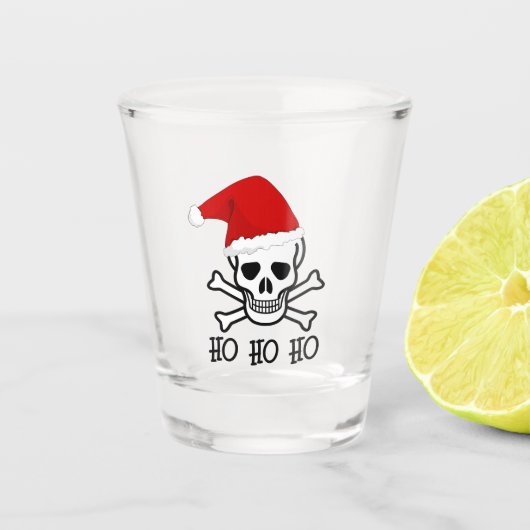 Santa Pirate Jouw tekst Shot Glass Shot Glas (Voorkant)