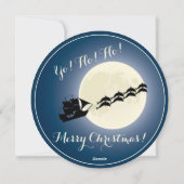 Santa Pirate Ship met Dolphins-kerstfotokaart Feestdagenkaart (Achterkant)