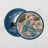 Santa Pirate Ship met Dolphins-kerstfotokaart Feestdagenkaart (Voorkant / Achterkant)